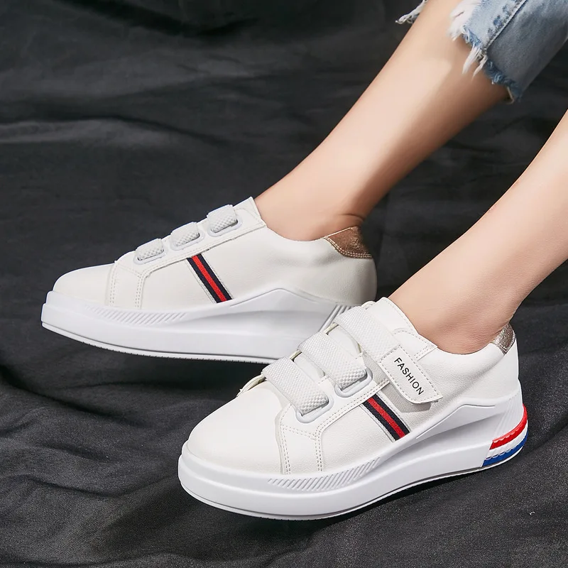 

New Style Spring And Autumn WOMEN'S Casual Shoes Simple Anti-slip Wear-Resistant Students Base Platform Shoes Sports Velcro Wome