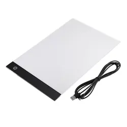 Tablero de dibujo de arte ultrafino A4 LED, tableta de dibujo de copia, con tres modos ajustables, ZH, carga USB