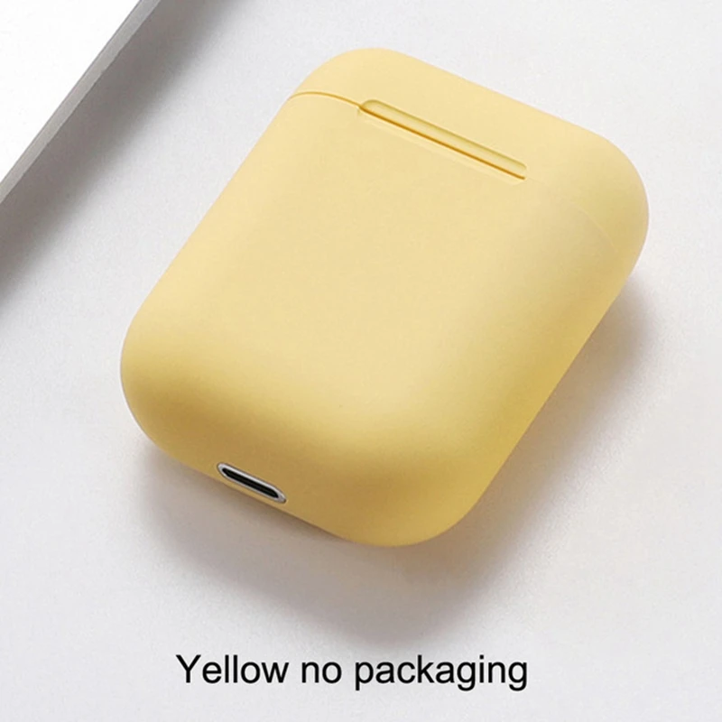 Auriculares Bluetooth mate i12 tws auriculares inalas mbricos de aire manos libres para iphone 11 auriculares deportivos auricular - Испускаемый цвет: yellow