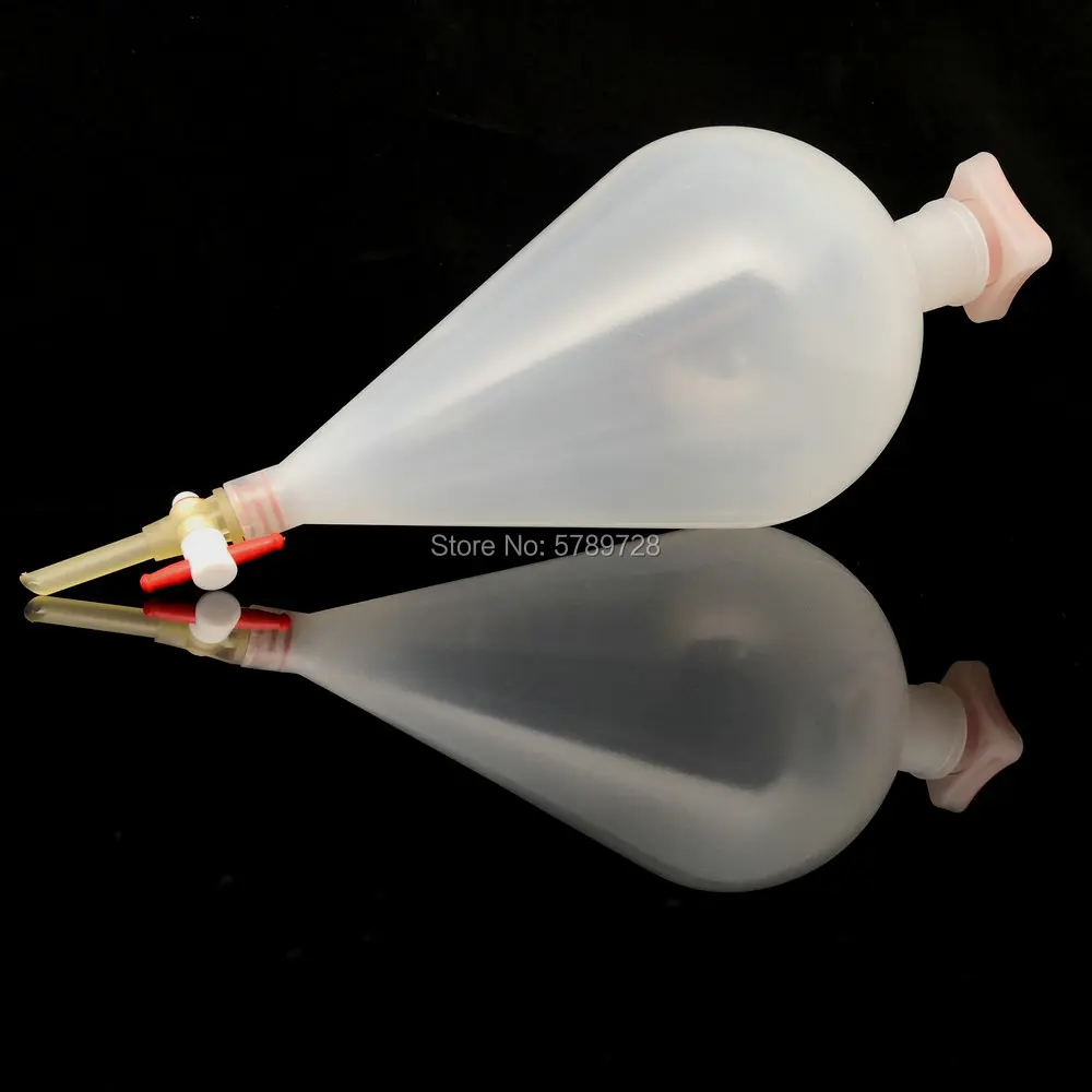

1pc 125ml 250ml 500ml 1000ml Pear-shaped Plastic Separatory funnel with PTFE Stopper PP Separating Funnel Laboratory Supplies