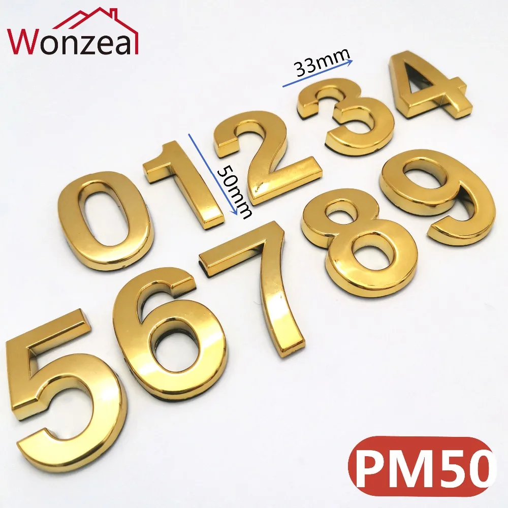 PM50塑料数字= 混合图+金色