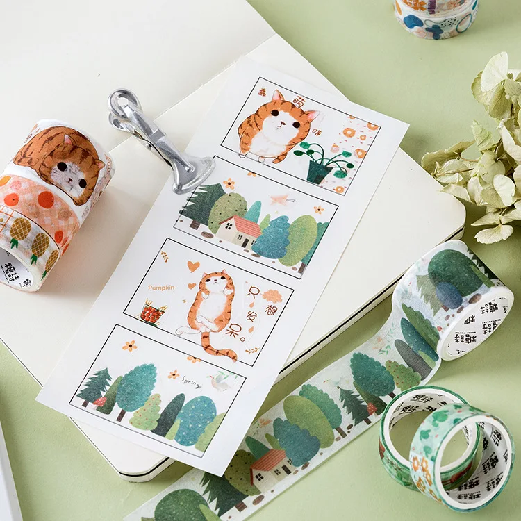 10 компл./лот DIY японский Бумага декоративная клейкая лента веселого времяпровождения серии лента Washi/клейкую ленту наклейки