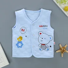 Стиль; сезон осень-зима; детский трехслойный теплый жилет из чистого хлопка; плотный Детский кардиган