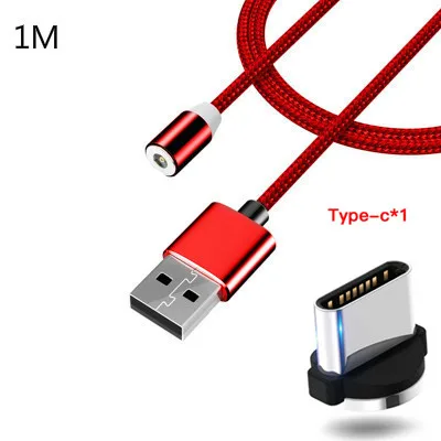 Магнитный Micro USB кабель для iPhone samsung Быстрая зарядка данных провод шнур магнитное зарядное устройство usb type C 1m 2m кабель для мобильного телефона - Цвет: for Type red