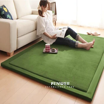 

Modern solid color thick carpet living room sofa coffee table mat children crawling mat tatami mat bed baby shatter-resistantmat