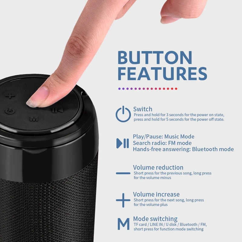 TG113C портативный Bluetooth мини-динамик с fm-радио водонепроницаемый сабвуфер беспроводной Loundpeakers и держатель телефона