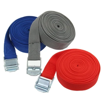 

5m x 25mm Car Tension Rope Tie Down Strap Strong Ratchet Belt Luggage Bag Cargo Lashing With Rope Tensioner Metal Buckle Tow