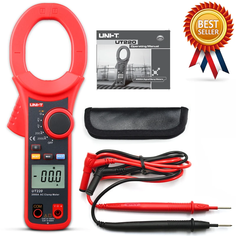 UNI-T UT220 UT221 UT223 LCD Display AC/DC 2000A Digital Clamp Meter True RMS Resistance Tester Frequency Diode Low Pass Filter. |