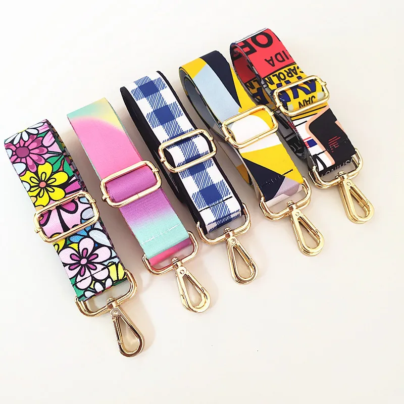 HJKL-Correa de nailon para bolso de mujer, correas de colores para bandolera de hombro, accesorios ajustables, cinturones bordados