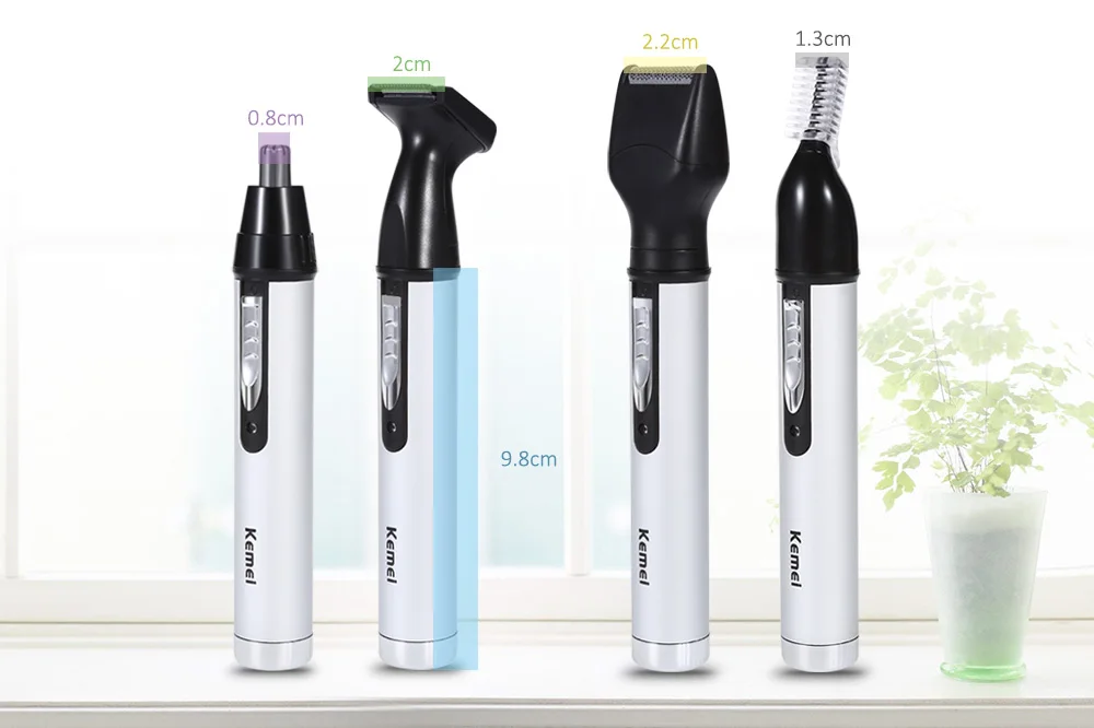 

Kemei KM - 6650 4 In 1 Fashion Rechargeable Nose Beard Ear Eyebrow Hair Trimmer Shaving Safe Face Care Clipper For Wome DFDF