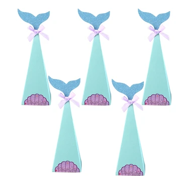 

20Pcs Mermaid Gift Boxes- Paper Candy Boxes- Kids Birthday Party Favor Gift Boxes