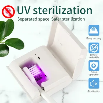 

Portable UVC Deep UV Toothbrush Sterilizer Smart Toothbrush Sterilizer Wall-mounted Storage Box Sterilization Rack Single#G