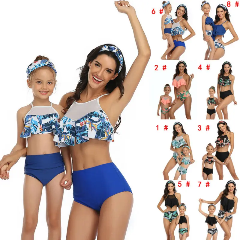

Mommy and me swimsuit Mother and Daughter Swimsuit Swimwear Bikini 2020 Summer Family Matching Outfits Two Piece Swimwear