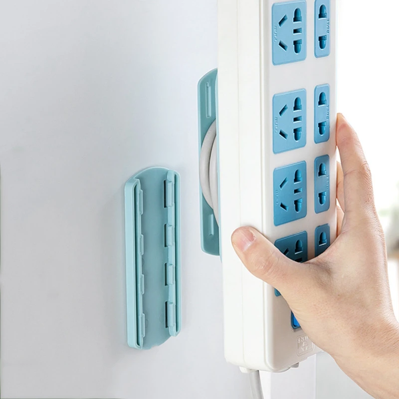 

Wall-Mounted Sticker Punch-Free Plug Fixer Home Self-Adhesive Socket Fixer Cable Wire Organizer Seamless Power Strip Holder