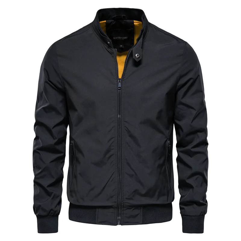 AIOPESON Solid Color Baseball Jacket Men Casual Stand Collar Bomber Mens Jackets New Autumn High Quality Slim Fit Jackets Male 1