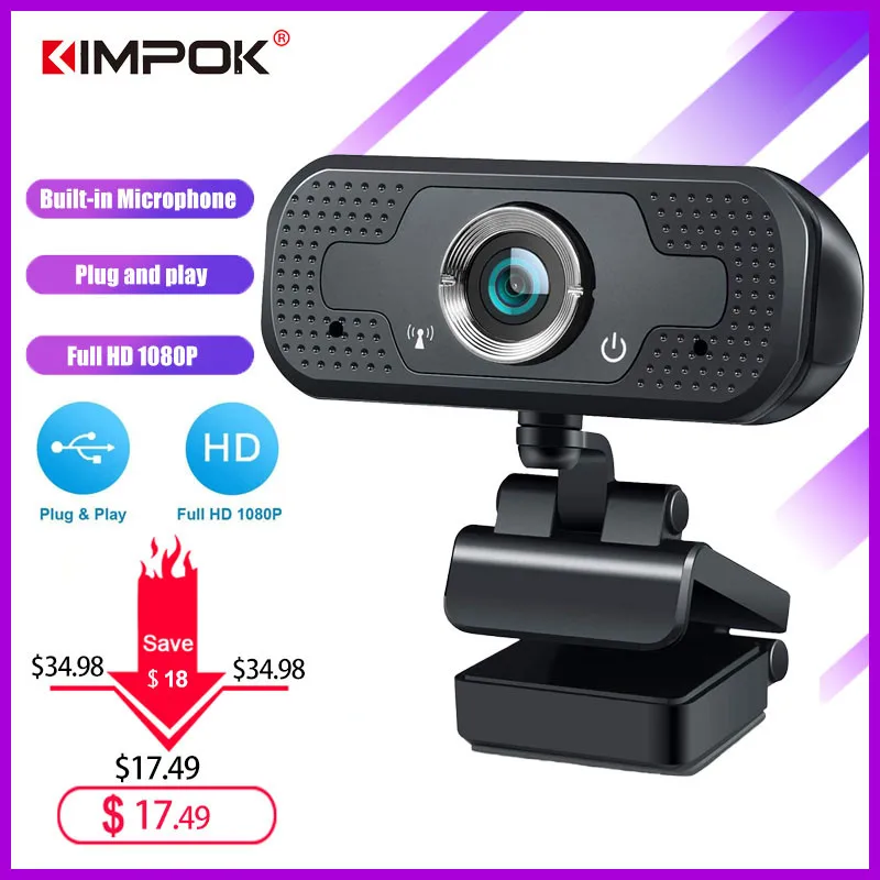 Веб-камера kimлегко HD мини-компьютер детский монитор USB-драйвер встроенные двойные
