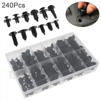 

240pcs/set 12 Kinds Universal Plastic Car Body Bumper Push Pin Clip Rivets Fastener Expansion Screws Kit with Storage box