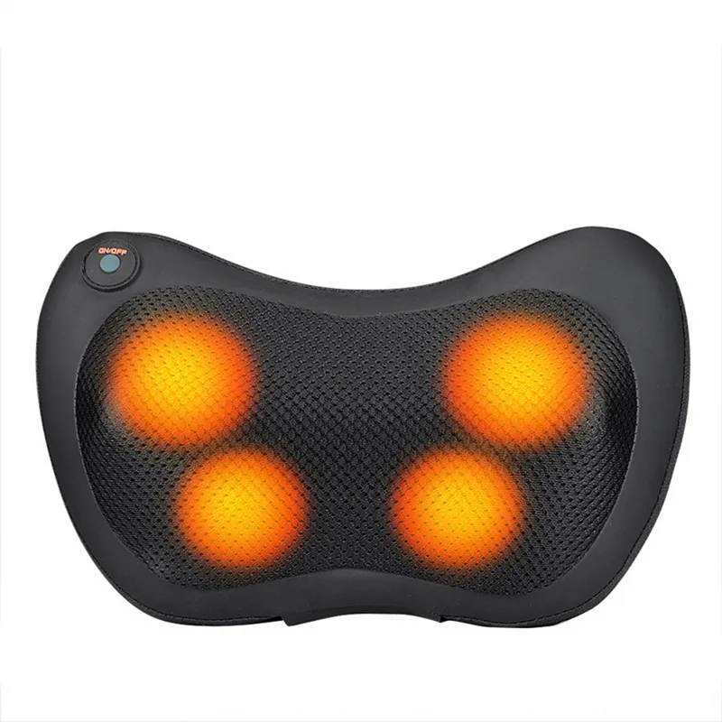 Black 4-Head Shiatsu Multifuction массажная подушка с 8 массажными головками нагреватель шеи плеча электрический стимулятор автомобиля Дома Офиса здравоохранения - Цвет: Black 4-Head