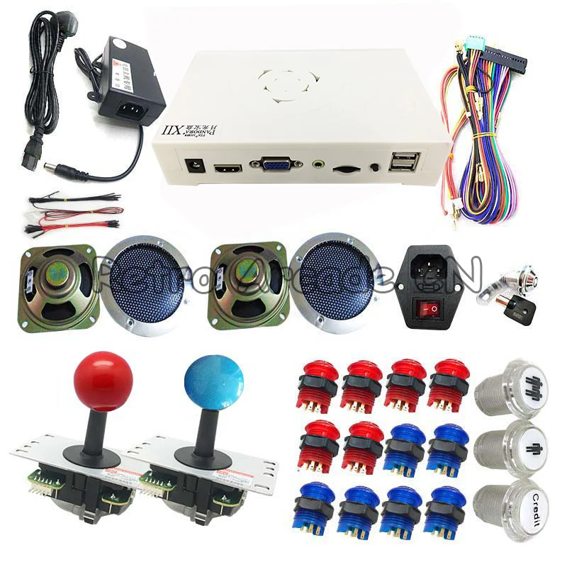 DIY Jamma полный комплект 3D Pandora Arcde Game XII 3188 в 1 с 53 шт. 3D игры светодиодный кнопочный джойстик для аркадных видеоигр