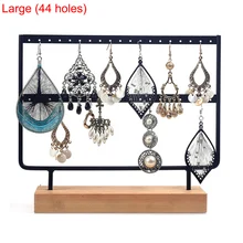 24/44 Hole creative Wood iron combination Earrings Organizer Jewelry Holder Necklace Bracelet Rack Jewelry Display Stand Packing