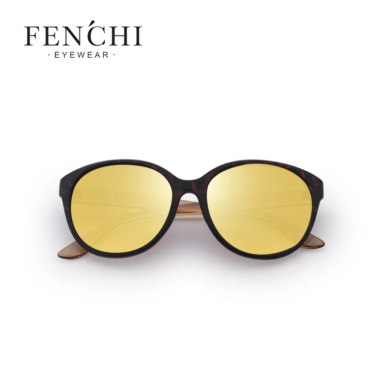 FENCHI кошачий глаз, женские очки ночного видения, Поляризованные желтые линзы, солнцезащитные очки для вождения, очки ночного видения для автомобиля
