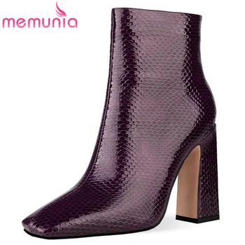 

MEMUNIA 2020 hot sale 10cm high heels women ankle boots zip spring autumn short boots classic fashion dress office shoes ladies