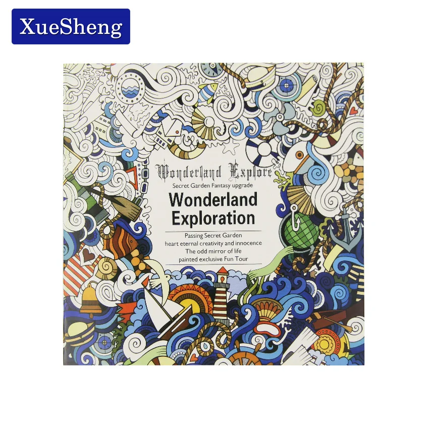 24 стр. Wonderland Exploration книжка-раскраска для взрослых детей снять стресс убить время граффити альбом для рисования 1 предмет