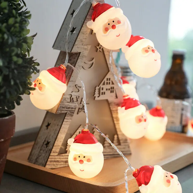 Рождество Санта-Клаус светодиодный гирлянды новые батарейные рождественские лампы украшения комнаты модные вечерние рождественские украшения