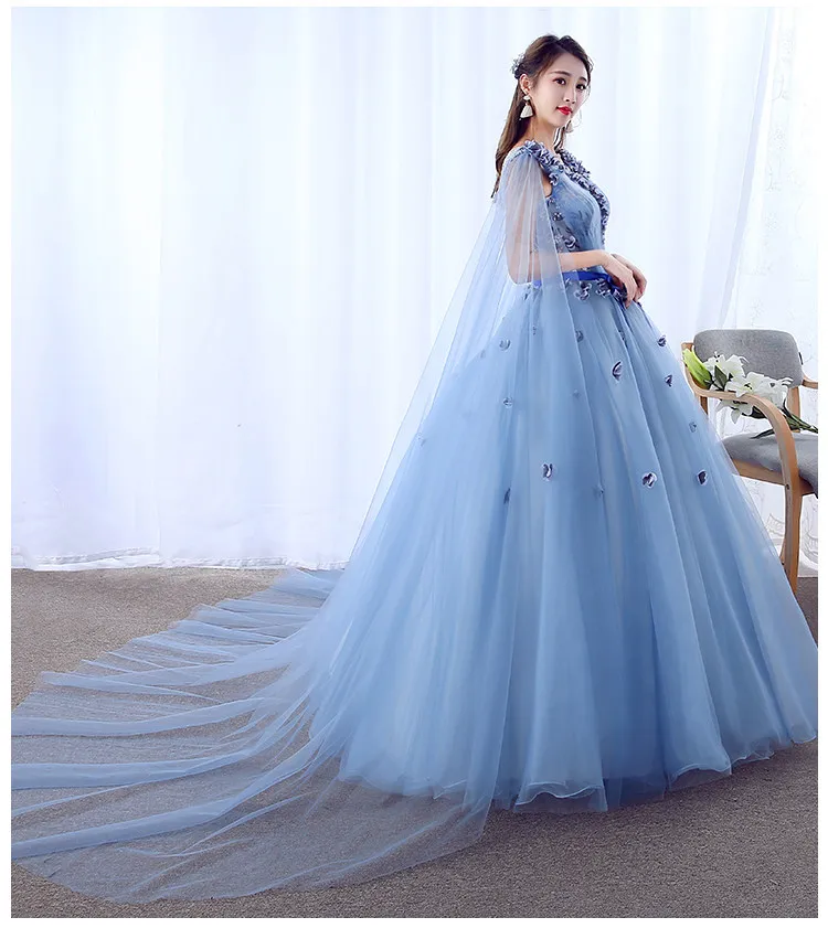 Синие Аппликации бисером Бальные платья vestido de 15 anos Vestidos De Quinceanera