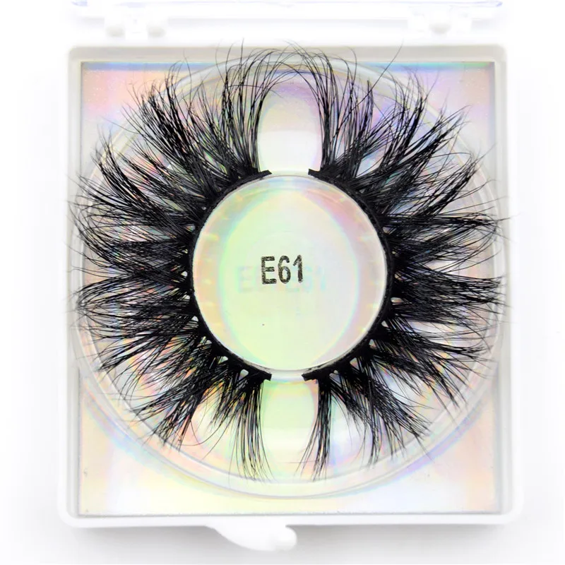 E61 Round Visofree 25 мм норковые ресницы драматические длинные норковые ресницы макияж полная полоса ресницы 25 мм накладные ресницы 3D норковые ресницы многоразовые - Цвет: E61 Round