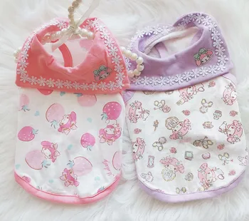 

Spring and Summer Strawberry Printing Cool Two Feet Pet Clothes with Fashion Collar Cute Sweet Pet Vests Roupa De Cachorro Shirt