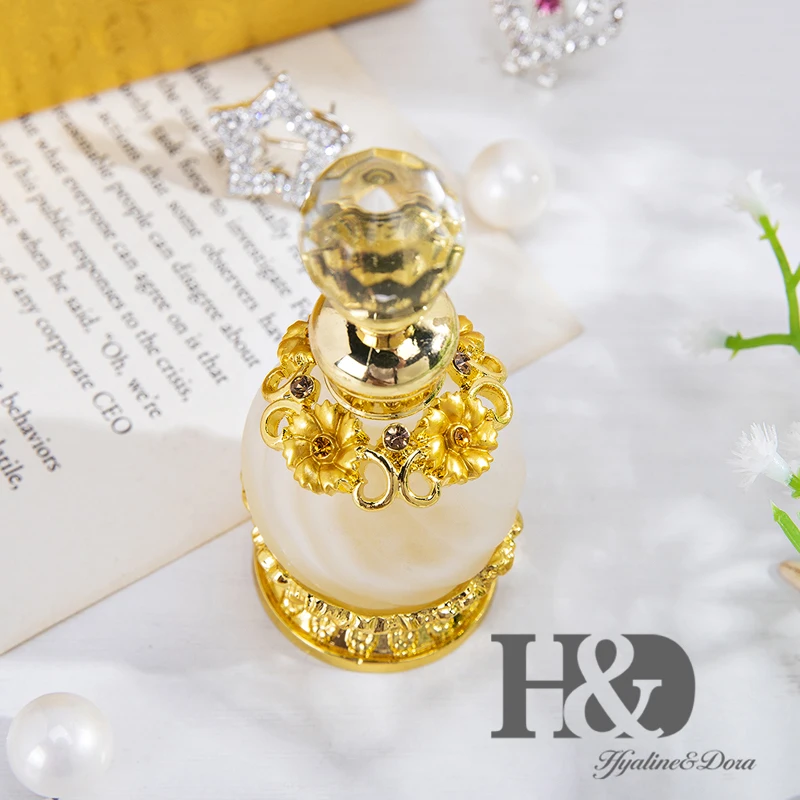H& D Женская мода 15 мл Необычные ретро круглые пустые флаконы для духов античный розовый цветочный узор многоразовый ароматизатор контейнер Декор