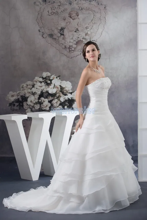 new design hot women brand custom size/color beading bridal gown small train white bella wedding mother of bride dresses