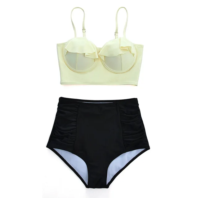 High Waist Bikini Set 2020 Biquini Plus Size Swimwear Women 3XL Print Swimsuit Bandage Bathing Swimming Suit Bikinis -8