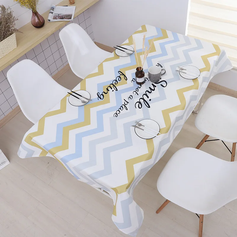  Simanfei Nordic Geometric Linen Table Cloth Rectangle Oilcloth On The Table Tea Coffee Table Cover 