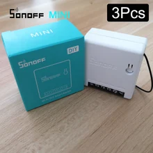 3 шт. Sonoff MINI DIY Smart Switch 10A 2 способа дистанционного управления Wifi переключатель Поддержка внешнего переключателя работа с Alexa Google Home