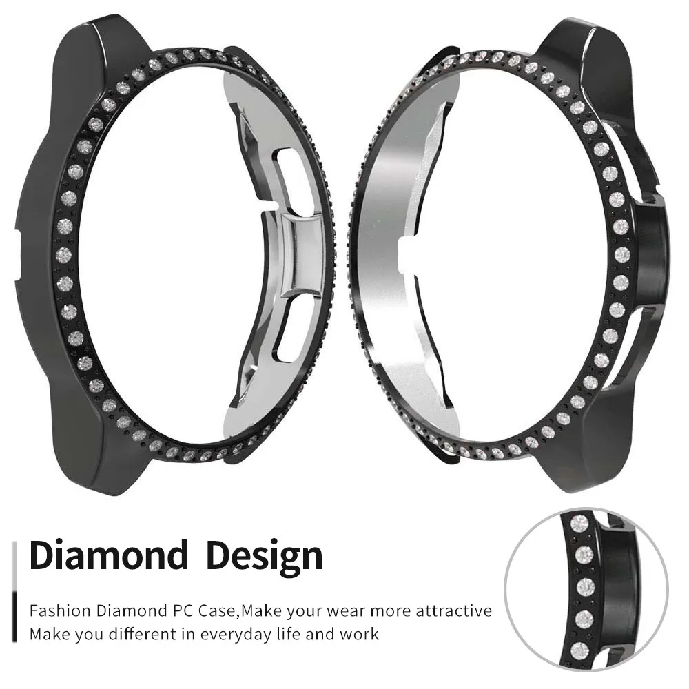 Женский Алмазный ПК Защитный чехол для samsung Galaxy Watch 42 мм 46 мм Чехол легкий бампер для gear S3 тонкий корпус аксессуары