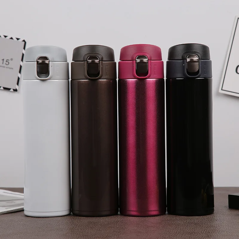 

Insulated Stainless Steel Bottle Bounce Cover Glass Tumbler Simple Car Mounted Glass Gift Cup Customizable