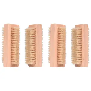 

4pcs Nail Brush Bristles Double Side Wooden Portable Cleaning Brush Nail Scrubbing Brush Manicure Tools Dust Brush