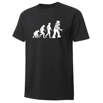 

The Big Bang Theory Robot Evolution Print Men'S T-Shirt 2020 Hot Summer Fashion Short-Sleeve Round Collar Mens T Shirt Tops Men