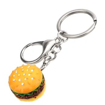 

LEEPEE Pendant 1PCS Car Key Ring Creative Car Accessories Simulation Hamburger Key Chain