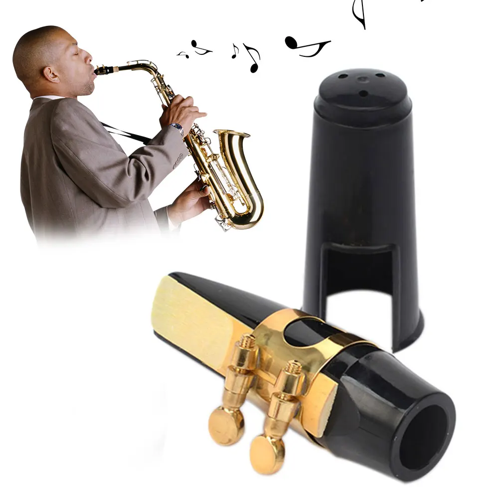Подарочная насадка лак Alto Sax мини-саксофон аксессуары сменный мундштук ПВХ профессиональный инструмент Портативный прочный - Цвет: Золотой