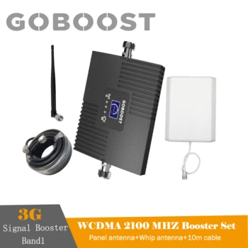 

GOBOOST 3G Signal Booster WCDMA 2100 Signal Amplifier band 1 UMTS Mobile Phone Repeater Mini LCD Display Cellular Amplifier Set