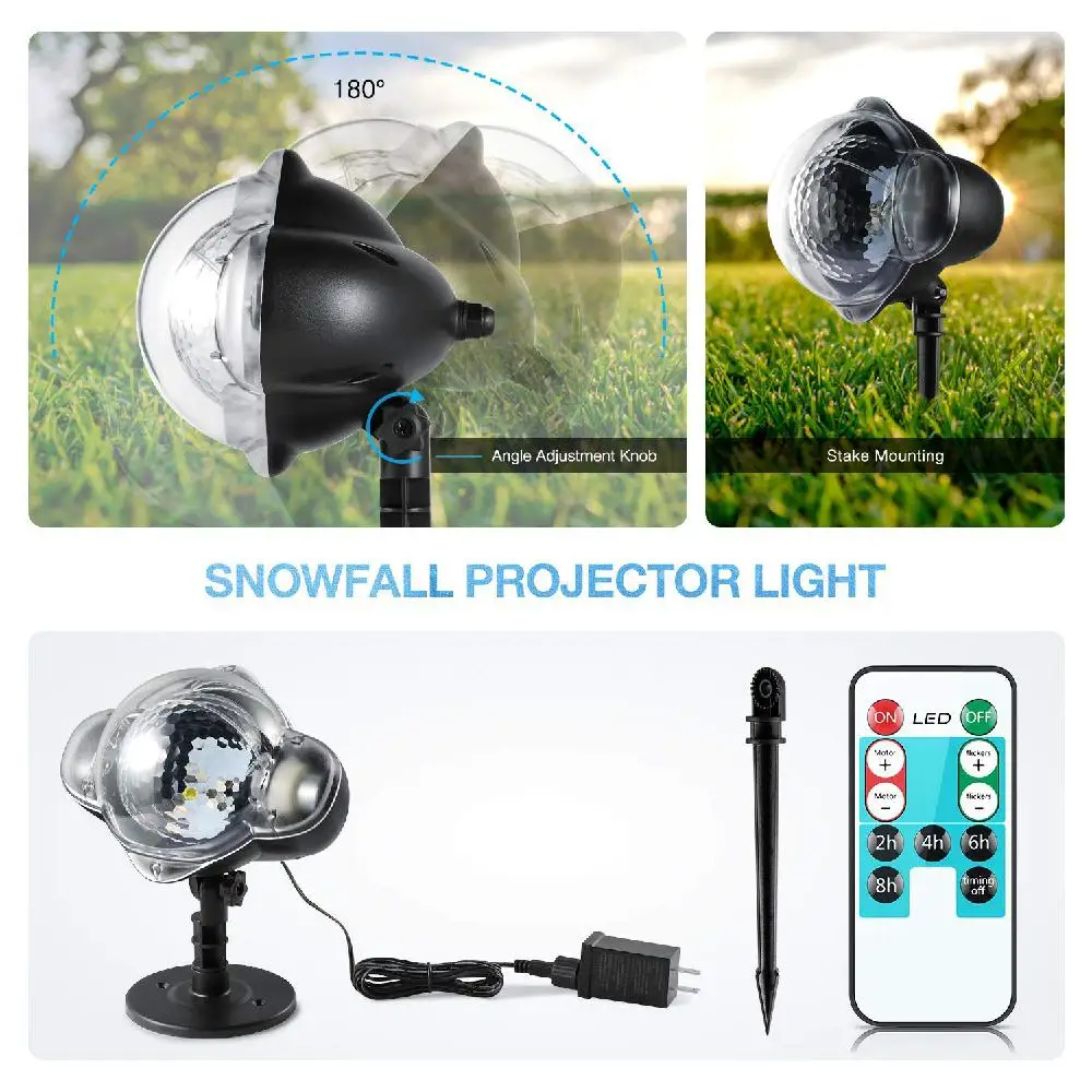 Светодиодный прожектор с эффектом снегопада светильник снег падающий светильник для внутреннего и наружного Рождества снежные сцены светильник с RGB пультом дистанционного управления