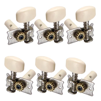 

Folk Guitar Parts Tuning Pegs Tuners Square Button 3R3L for Classical Guitar