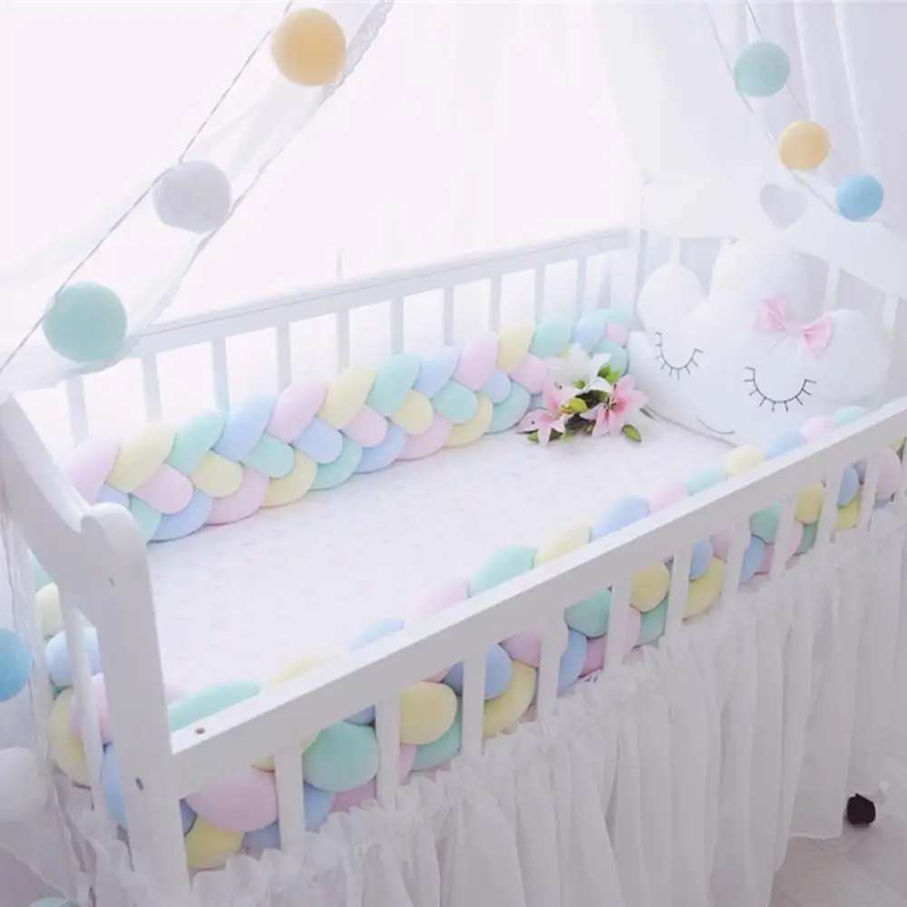 1 м/1,5 м длина, бампер для новорожденной кровати, чистый тканый плюшевый узел, бампер для кроватки, детская кровать, защита для кроватки, декор детской комнаты