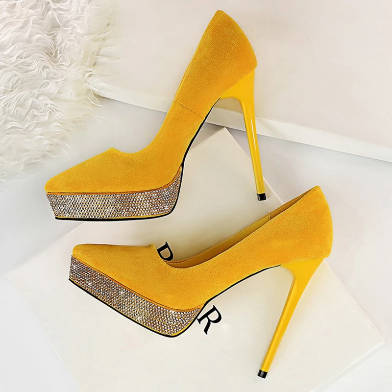 yellow platform heels
