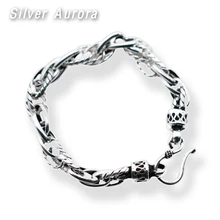 925 пробы Серебряный 7 мм круглый крутой браслет для мужчин винтажный панк-рок Тайский ручной работы мужские ювелирные изделия