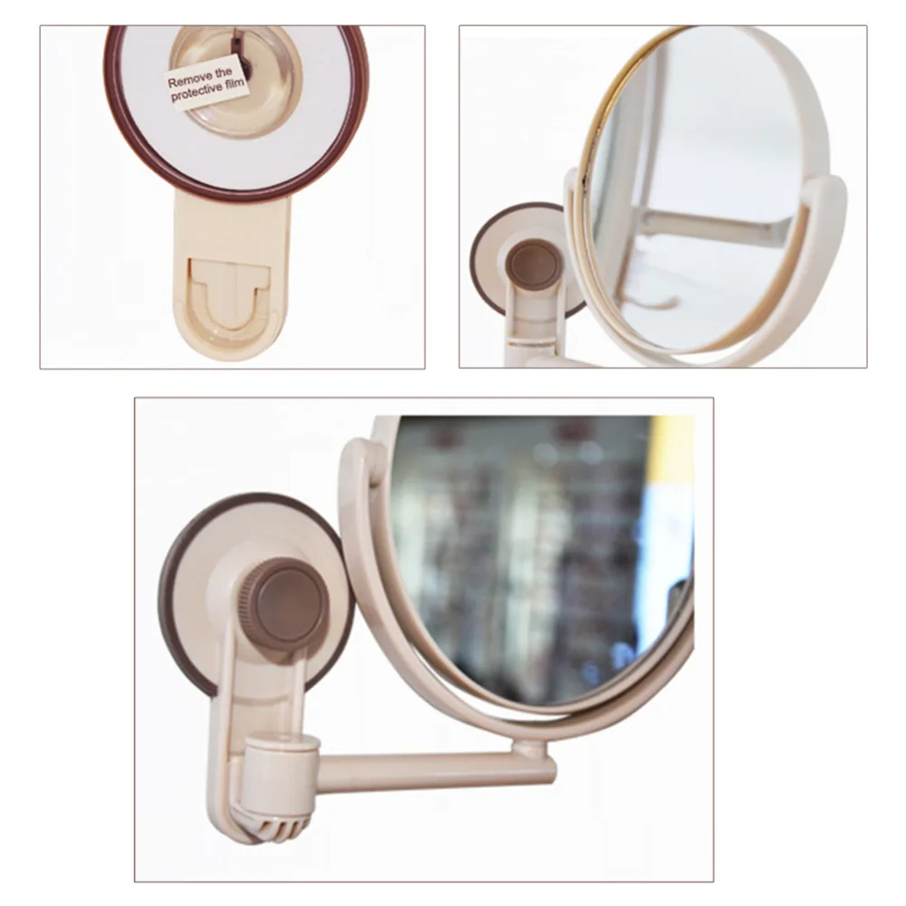 Настенное зеркало, двухсторонняя косметика для ванной, макияж, 360 Поворотный зеркальный Декор настенная присоска, складное зеркало, аксессуары для ванной комнаты