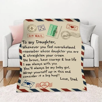

Express Love TO My Daughter Funny Character Blanket 3D Print Sherpa Blanket on Bed Home Textiles Blanket Best Gift 05